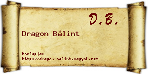 Dragon Bálint névjegykártya